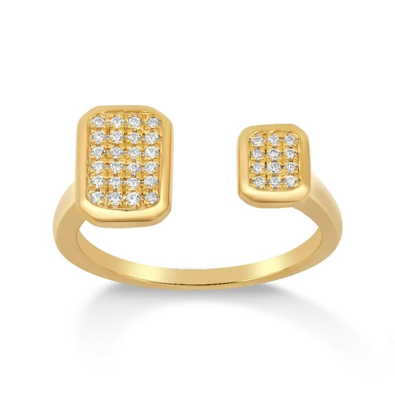 Araiya Fine Jewelry 10K Yellow Gold Round-shape Lab Grown Diamond Open Band Ring ( 1/6 cttw, D-F Color, VS Clarity) Size 10