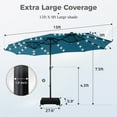 thumbnail image 6 of Alpha Joy 15ft Extra Large Outdoor Patio Double-Sided Umbrella with Solar Lights & Umbrella Base, Cerulean, 6 of 6