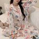 thumbnail image 5 of Pijama con estampado de perro para mujer, ropa de dormir de seda, estilo perezoso, dulce, primavera y otoño, 5 of 5