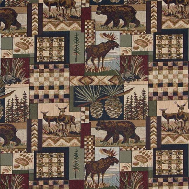 Designer Fabrics A014 54 in. Wide Bears Deer Moose Acorns And Pine Trees Themed Tapestry Upholstery Fabric Walmart