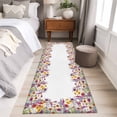 thumbnail image 4 of Runner Rug 2'x6', Purple Lavender Washable Non-Slip Hallway Runner Rugs, Watercolor Floral Daisy Botanical Spring Bedside Rugs Floor Mats Carpet Runners for Kitchen Bathroom Laundry Room, 4 of 8