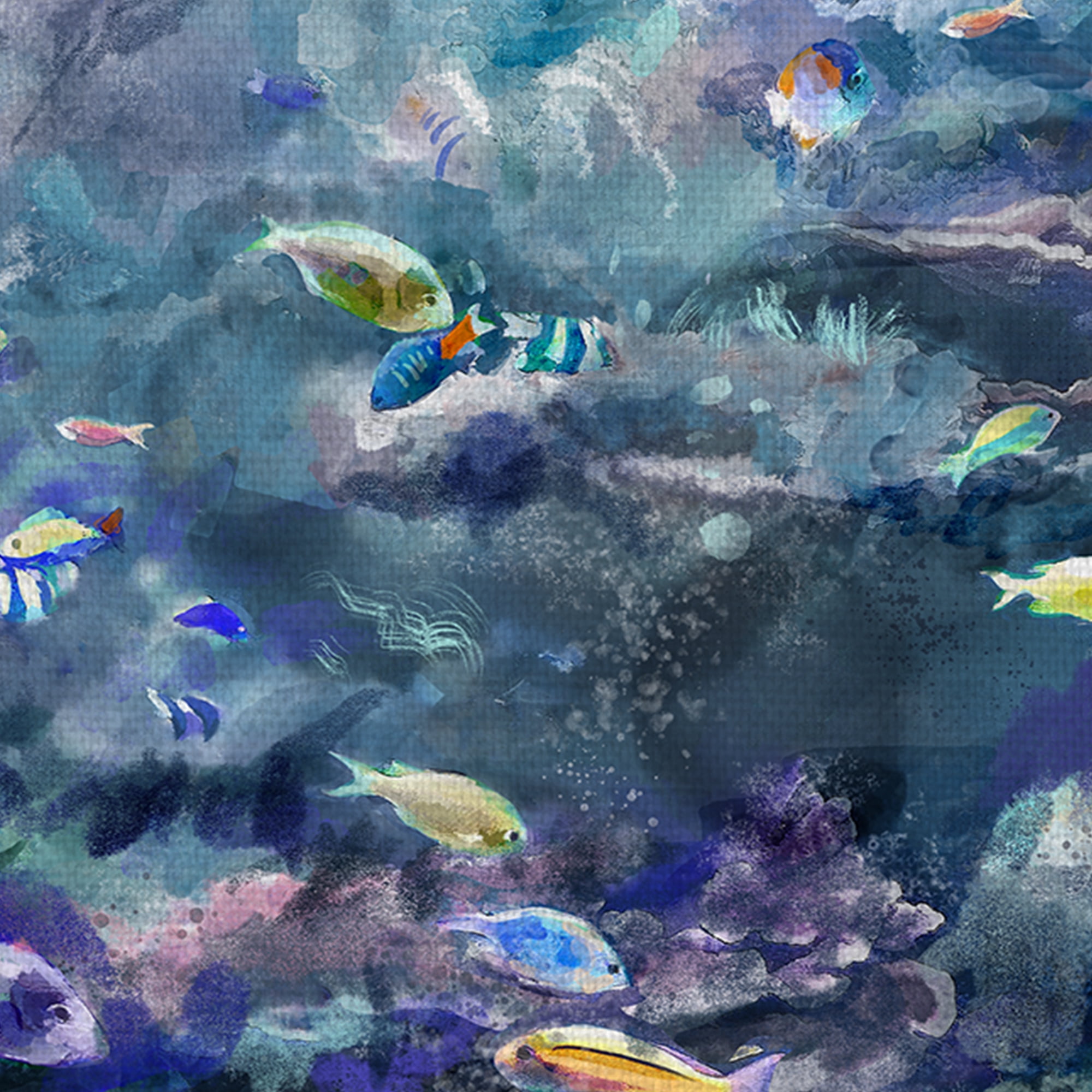 Masterpiece Art Gallery Underwater Colors I Fish Assortment by Studio Arts Canvas Art Print