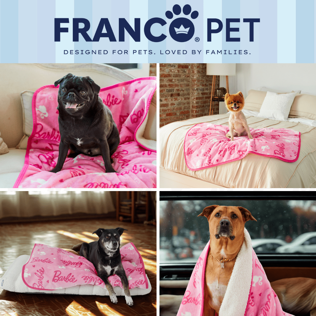 Barbie Waterproof Fleece Sherpa Dog Pet Throw Blanket, 30x40 Small