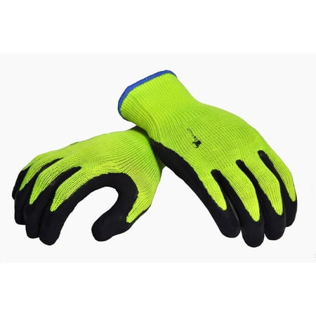 G & F Premium High-Visibility All-Purpose Safety Work and Garden Gloves with Micro-foam Double Texture-Coating, Men and Women,
