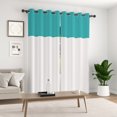 thumbnail image 6 of Lfeey Cyan White Blackout Curtains for Bedroom, Modern Thermal Insulated Grommet Window Drapes, 42x63 inch, 2 Panels, 6 of 7