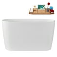 thumbnail image 2 of 47" Streamline G-98-366-BGM Soaking Glossy White Freestanding Tub and Tray With Internal Drain in Brushed GunMetal, 2 of 19