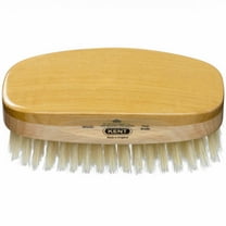 Kent MS23D Finest Men's Military Style Hair Brush - Satin and Beechwood Travel Size Base, Soft Pure White Natural Boar Bristle Ideal for Fine or Thinning Hair and Sensitive Scalps