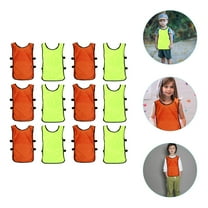 Sparsain 12 Pack Kids Soccer Training Vests, Team Practice Vests, Outdoor Sleeveless Vests with Elastic Straps