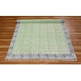 thumbnail image 4 of Casavani Handblock Printed Green Cotton Dhurrie 4'x7' Area Rugs for Living Room & Dining Room, 4 of 7