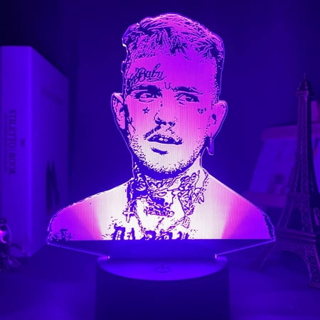 

American Rapper Lil Peep 3D Night Light for Kids Fans-16 Color Change LED Toys for Kids Lil Peep Figure Lamp for Boys/Girls Room Decor Lil Peep Kid Like for Birthday/Christmas Gifts (Lil Peep3)