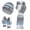 Gray, variant on Hat Scarf Glove Set for Women Multi Color Striped Knit Winter Fall Warm 3 in 1 Set Christmas Outdoor Skiing (Khaki,Free Size)