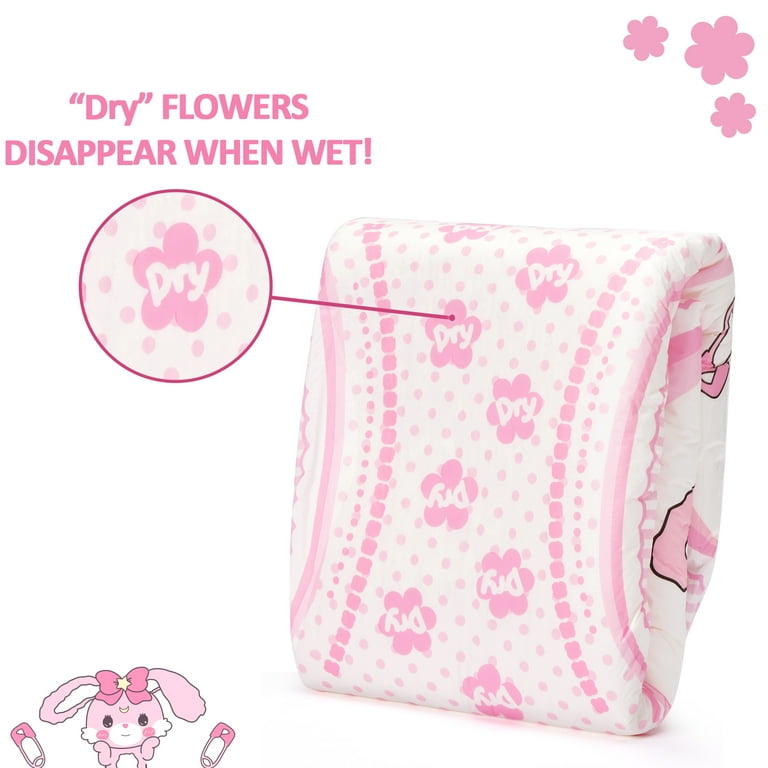 Littleforbig Adult Baby Usagi Printed Diaper 10 Pieces, Size
