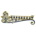 thumbnail image 1 of candeliere de 9 Menorah strass de cristal Bejeweled pintado a flores candelieres, 1 of 9