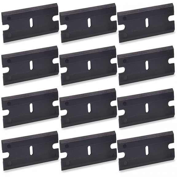 EXLEAF 2026 New 200Pcs Plastic Razor Blades,Non-Scratch Double Edged,For 1.5-Inch Universal Safety Scraper Plastic Common Scraper,Remove Decals,Stickers,Adhesive,Clean Glass Window,Black