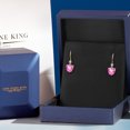 thumbnail image 5 of Gem Stone King 14K Yellow Gold Pink Mystic Topaz and Lab Grown Diamond Dangle Earrings for Women | 4.93 Cttw | Gemstone November Birthstone | Heart Shape 8MM, 5 of 6