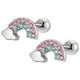 thumbnail image 2 of Rainbow Flower Heart Screw Back Earrings for Women - Hypoallergenic and Comfortable Cartilage Earrings with Dangling Design, 2 of 5