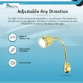 thumbnail image 4 of MARINE CITY Brass Gooseneck LED Cabin Reading Light  12V, Warm White LED, Diameter 1-7/16 Inches, Ideal for Marines, Boats Pack of 1, 4 of 7