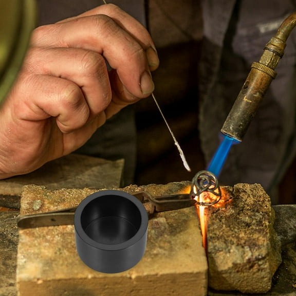 Hemoton Graphite Crucible Crucible Bowl Quartz Melting Dishes Pot for Melting Casting Refining Gold Silver Brass Alloy Black 30ml