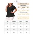 thumbnail image 6 of Unique Bargains Women's Plus Size V Neck Hollow Flare Short Sleeve Tops Tshirts 3X Black, 6 of 6