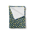 thumbnail image 2 of Lemons Soft Flannel Fleece Throw Blanket, Sliced Citrus Hand Drawn Graphic on Simplistic Background, Cozy Plush for Indoor and Outdoor Use, 50" x 60", Sky Blue Yellow, by Ambesonne, 2 of 5
