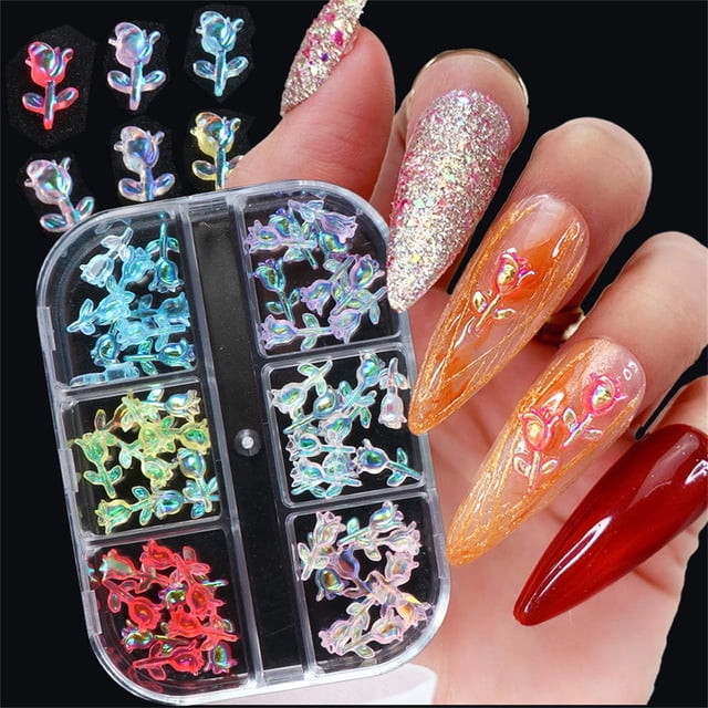 Nail Art Crystal Flores tridimensionales Rose Flower Accesorios para uñas Wmkox8yii hjk1264