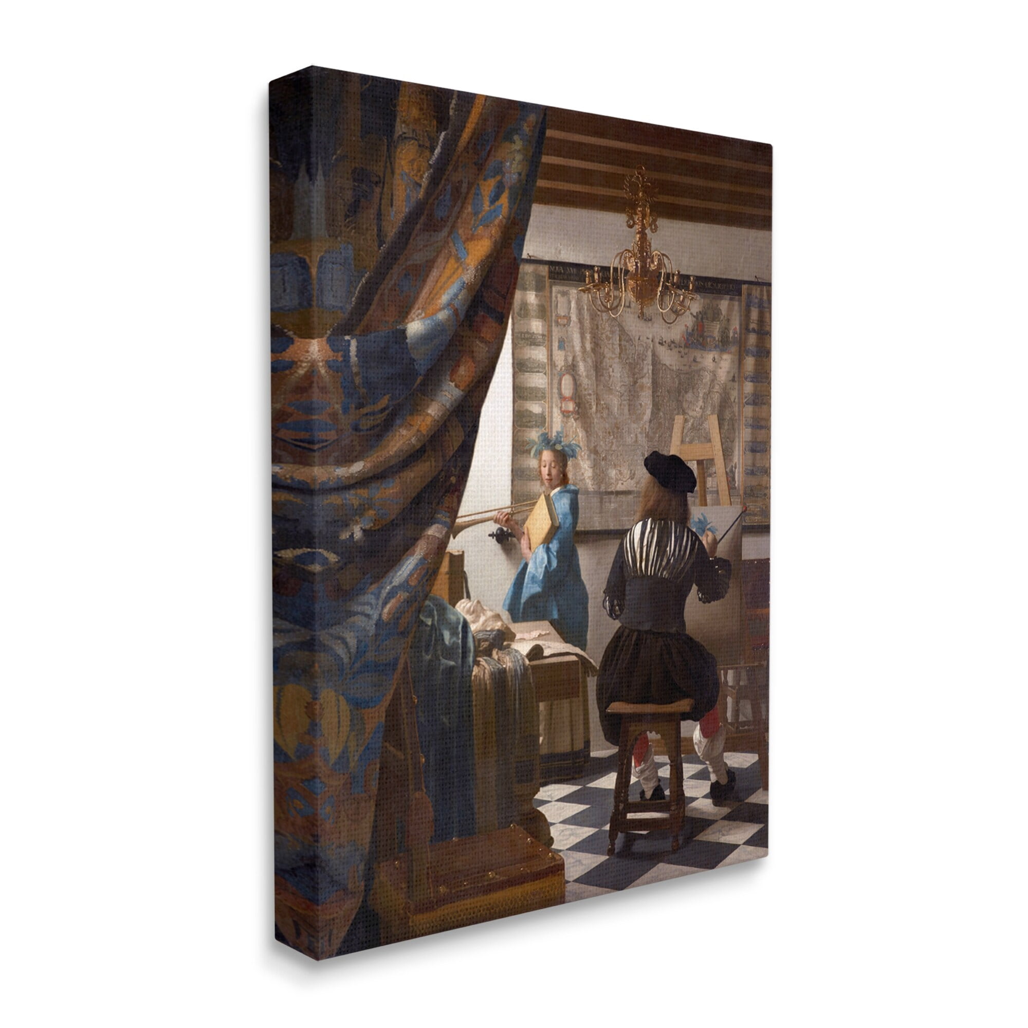 Stupell Industries Allegory of Painting Johannes Vermeer Classical Portrait Painting Gallery Wrapped Canvas Print Wall Art, Design by one1000paintings