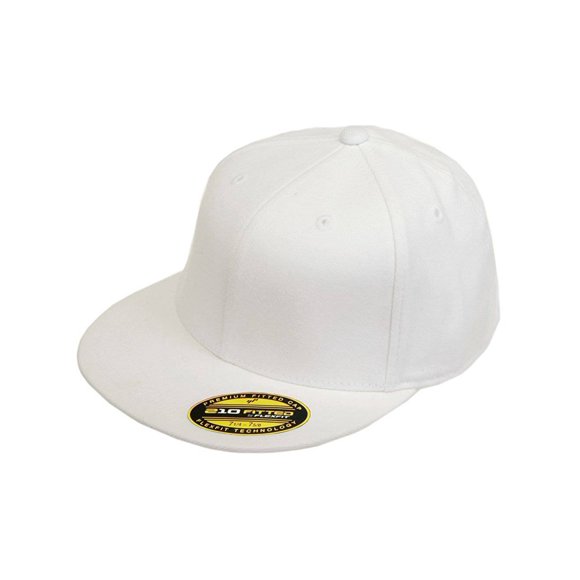 Yupoong 6210 Flexfit Premium Fitted Cap, White L/XL