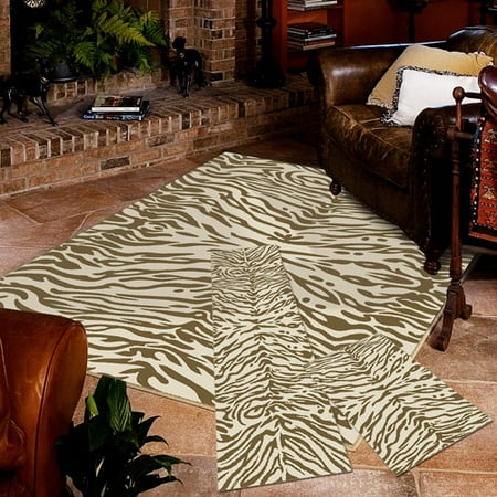 Zebra Mink Woven Area Rugs, 3-Piece Set