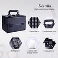 thumbnail image 4 of Lightweight Cosmetic Box Makeup Train Case Lockable Makeup Case Organizer 2 Trays Makeup Storage with Mirror Locking for Portable Makeup Storage Box, 4 of 8