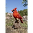 thumbnail image 2 of 6.5" Motion Activated Singing Cardinal Standing on Stump Outdoor Garden Statue, 2 of 7