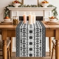 thumbnail image 2 of Table Runner 120 Inches Long for Kitchen Dining, Black White Boho Dresser Scarf Farmhouse, Dining Table Decorations for Wedding/Parties, Vintage Abstract Art Ethnic Tribe 13 x 120 In, 2 of 8