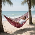 thumbnail image 5 of Hanging Hammock Portable Travel Camping For Outdooor Beach Camping Hiking Red Glitter, 5 of 8