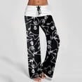 thumbnail image 2 of Halloween Women's Casual Print Drawstring Wide Leg Pants Comfortable Patchwork Classic Loose Fit Stylish Soft Fabric, 2 of 5