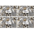 thumbnail image 4 of EREHome Or Crâne Rose Set de Support de Plaque de Set de 4, Tapis de Table Protecteur 12x18 Pouces, 4 of 5