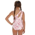 thumbnail image 2 of Tutolipy Girls One Piece Swimsuit with Cover Up Skirt Bathing Suit for Vacation Swimwear, Removable Bra Cutout One Shoulder with Mesh Cover Up 9-10 Years Old, 2 of 10