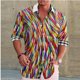 thumbnail image 1 of Camisa de hombre de manga larga con solapa y botones, camisa de traje informal de moda, suave, cómoda y sedosa, novedad de 2024, 1 of 6