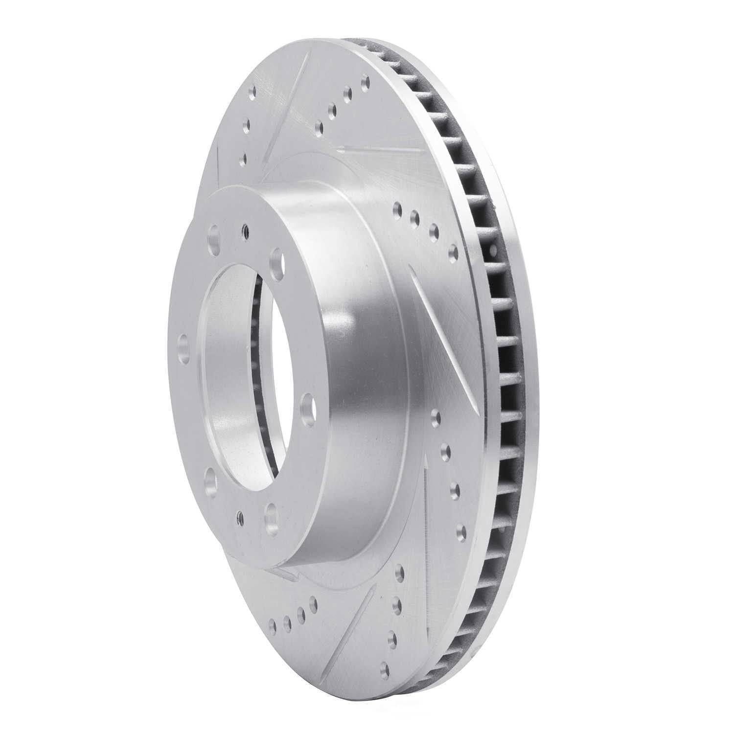 Dynamic Friction Company 631-76128L DFC Brake Rotor - Drilled And Slotted - Silver