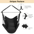 thumbnail image 3 of Large Hammock Chair Swing, Relax Hanging Rope Swing Chair with Detachable Metal Support Bar & Two Seat Cushions, Cotton Hammock Chair Swing Seat for Yard Bedroom Patio Porch Indoor Outdoor, 3 of 7