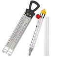 thumbnail image 2 of 2 Pcs Candy Thermometer with Pot Clip Classic Glass Candy Thermometer Stainless Steel Candy Thermometer with Hanging Ring Handle Deep Fry Thermometer for Food Sugar Syrup Jam Jelly Oil, 2 of 9
