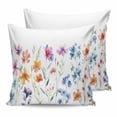 thumbnail image 7 of Outdoor Pillow Covers Throws Orange Blue Purple Flowers,Waterproof Pillow Cases Pack of 2 Watercolor Floral on White,Durable Cushion Cover Pillowcase for Patio Balcony Couch Garden, 7 of 7