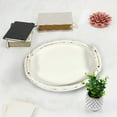 thumbnail image 4 of SOFE 16" Farmhouse Oval Wood Tray, White Distressed Serving Tray with Carved Handles, Serving Tray Decorative and Rustic Candle Holder Tray, Coffee Table Tray Centerpieces for Dining Room/Kitchen, 4 of 7