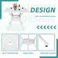 thumbnail image 3 of Meetwarm 5 Cast Aluminum All-Weather Outdoor Conversation Sets with Table and WhiteChairs, 3 of 8