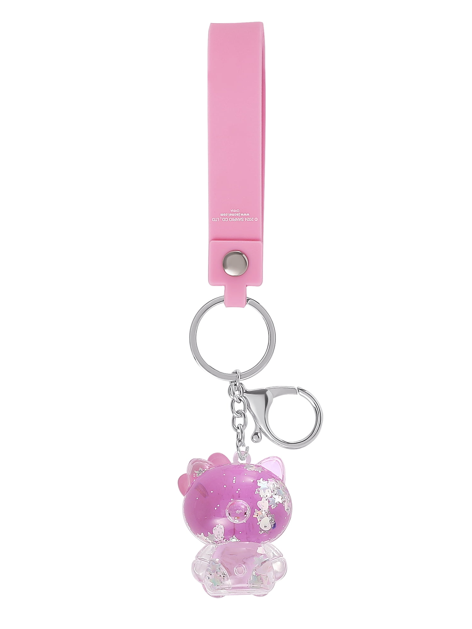 Sanrio Girls’ Hello Kitty Pink Glitter Liquid Keychain Charm