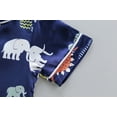 thumbnail image 6 of Zanarzt Toddler Boy Pajamas 2 Piece Kids Satin Pajamas Sets Baby Boy Girl Button Down Silk Sleepwear 2 Piece Short Sleeve Loungewear Clothes Set Dark Blue,1-2 Years, 6 of 8