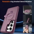 thumbnail image 2 of For Samsung Galaxy S26 Ultra 5G Case (Compatible With MagSafe)  With Invisible Magnetic Metal Kickstand O-Ring Holder Military-Grade Shockproof Phone Case,Wine red,For Galaxy S26 Ultra 5G, 2 of 9