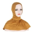 thumbnail image 6 of Elastic Headwear Simple Shawl Full Neck Cover Indian Hats Turban Hat Women Headscarf Muslim Hijab Caps YELLOW, 6 of 8