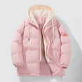 thumbnail image 2 of Breezora Oversized Hooded Patchwork Puffer Coat Women Quilted Zip Up Jacket Packable Warm Winter Outdoor Fashion XXL Size Pink, 2 of 3
