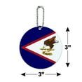 thumbnail image 6 of American Samoa US Territory Flag Round Luggage ID Tag Card Suitcase Carry-On, 6 of 7