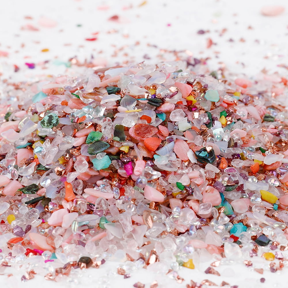 Namzi 20g Crushed Glass Chips Multi-Color Glitter Stones for Nail Art, Vase Filler, Craft Projects Decor,D15