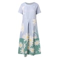 thumbnail image 4 of TJAZFJPA Robe Évasée pour Femme, Robes Bohèmes d'Été avec Poches, Décontractée, Grande Taille, Robe Maxi en Lin, Robe Longue Fluide, Robes Noires pour Femmes, Robes Bleues, 4 of 4